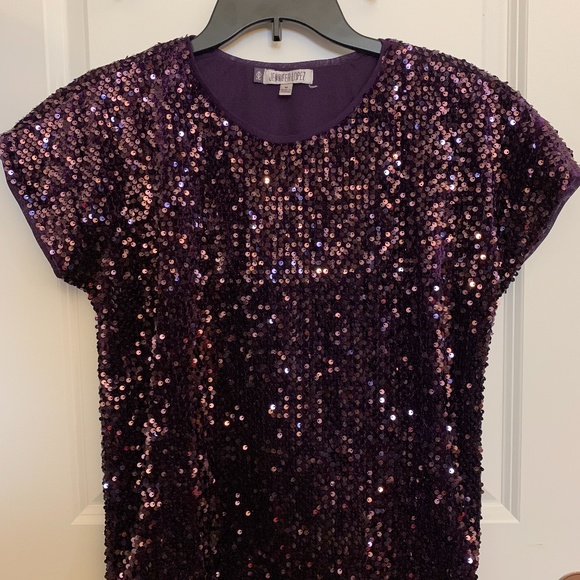 Jennifer Lopez Tops - Purple Sequin Shirt